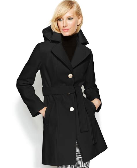 MICHAEL Michael Kors Women's Wool Blend Belted Coat .